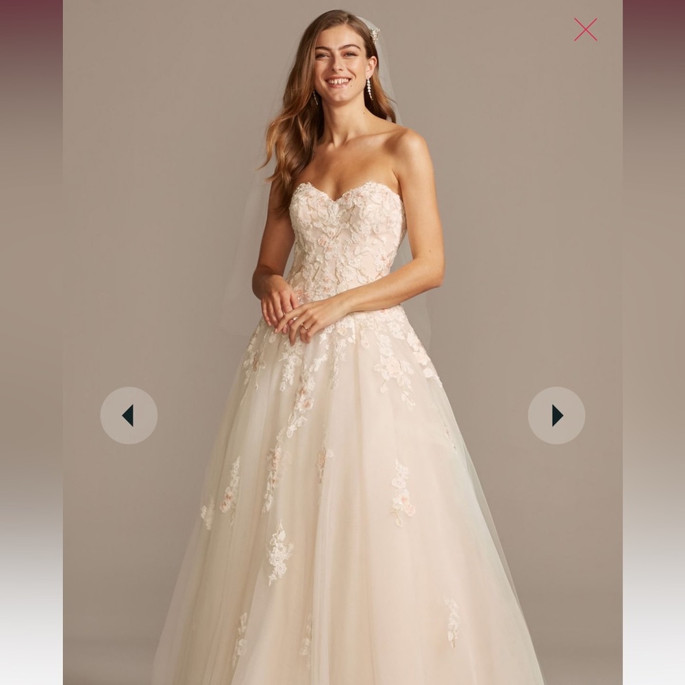 embroidered lace applique ball gown wedding dress

STYLE# V3902